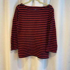 Gap, woman lg, striped 3/4 sleeve shirt